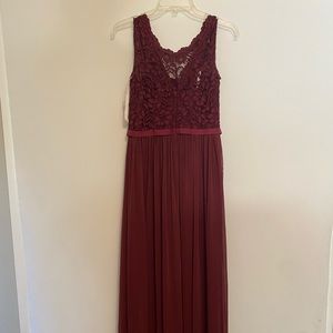 David’s Bridal Bridesmaid Dress with Lace Bodice